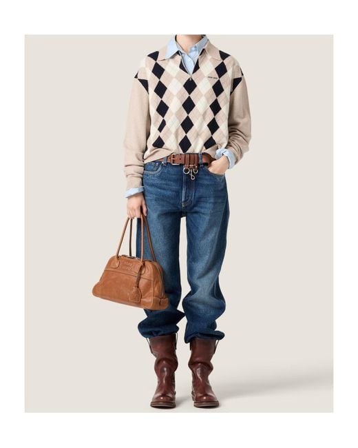 Miu Miu Natural Cashmere Polo Sweater