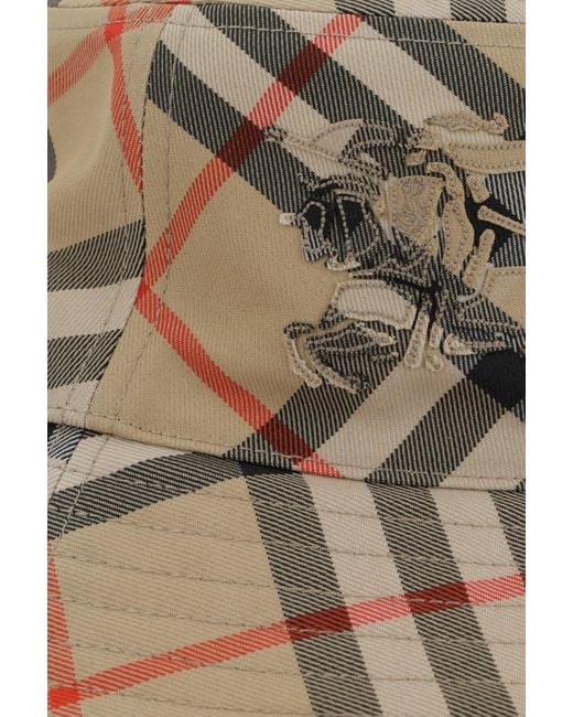 Burberry Multicolor Logo Embroidered Checked Bucket Hat for men