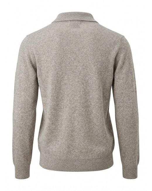 Brunello Cucinelli Gray Collared Long-Sleeved Knit Sweater for men