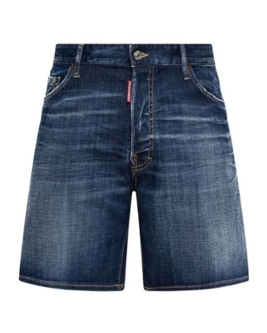 DSquared² Blue Distressed Denim Shorts for men