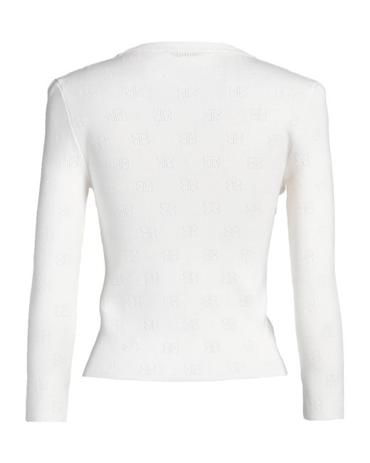Balenciaga White Fitted Knit Top
