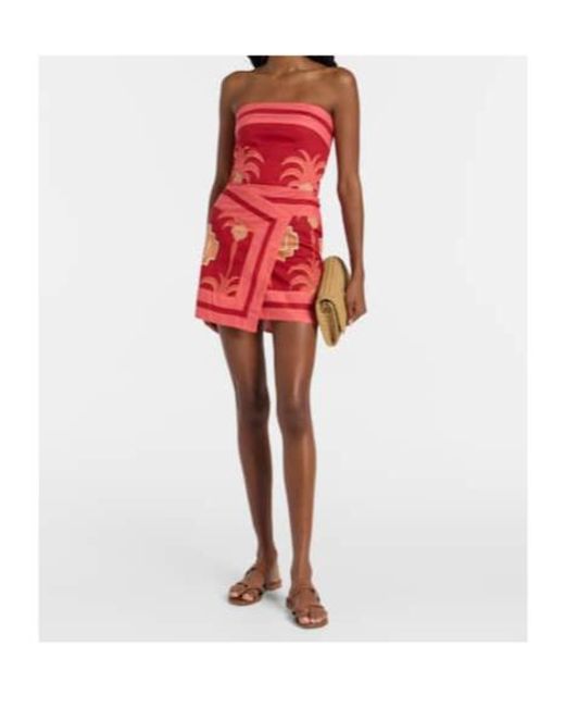 Johanna Ortiz Red Raiz Printed Cotton Minidress