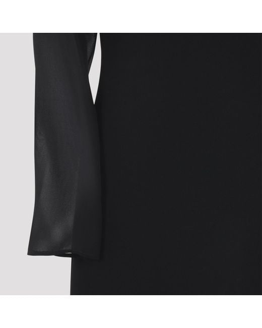 Alberta Ferretti Black Cady Maxi Dress