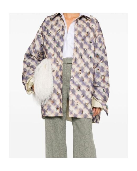 Dries Van Noten Gray Long Sleeve Shirt