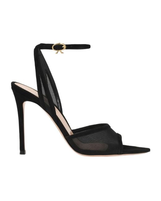 Gianvito Rossi Black Pointed High Heel Sandals