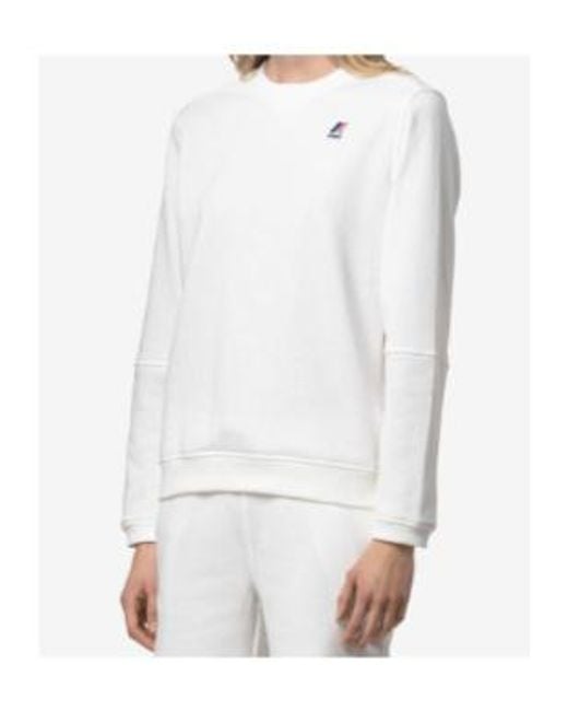 K-Way White Logo V-Neck Sweatshirt for men