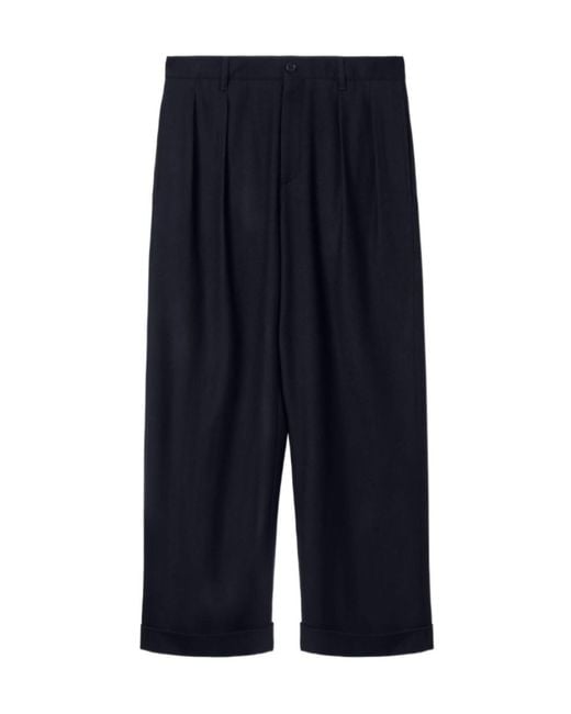 GIORGIO ARMANI X ALANUI Blue Giorgio Armani For Alanui Pure Virgin Wool Double-Pleat Trousers for men