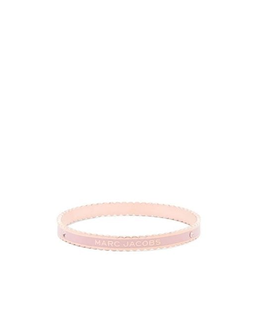 Marc Jacobs Pink The Medallion Scalloped Logo Detailed Bracelet