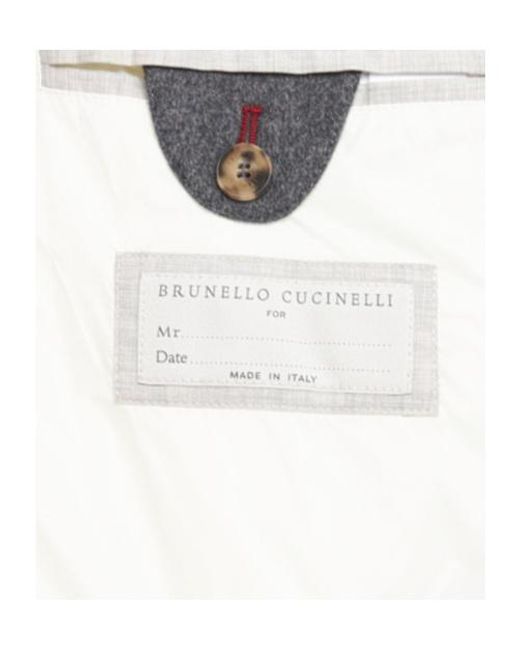 Brunello Cucinelli Gray Wool Cashmere Down Jacket for men