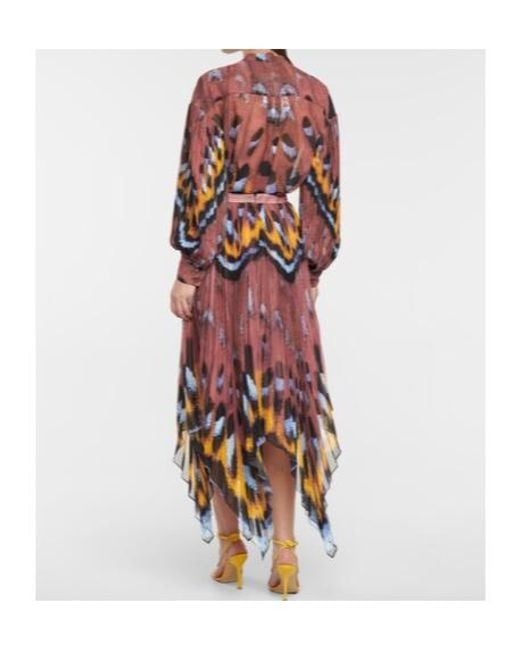 Altuzarra Red Isobel High-Rise Printed Maxi Skirt
