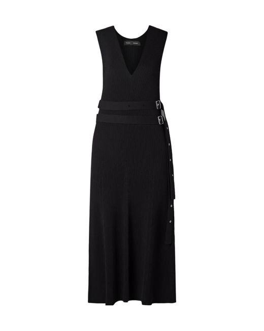 Proenza Schouler Black Madeline Ribbed Knit Dress