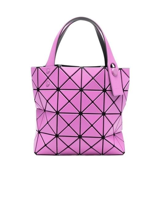 Issey Miyake Pink Geometric-Design Tote Bag