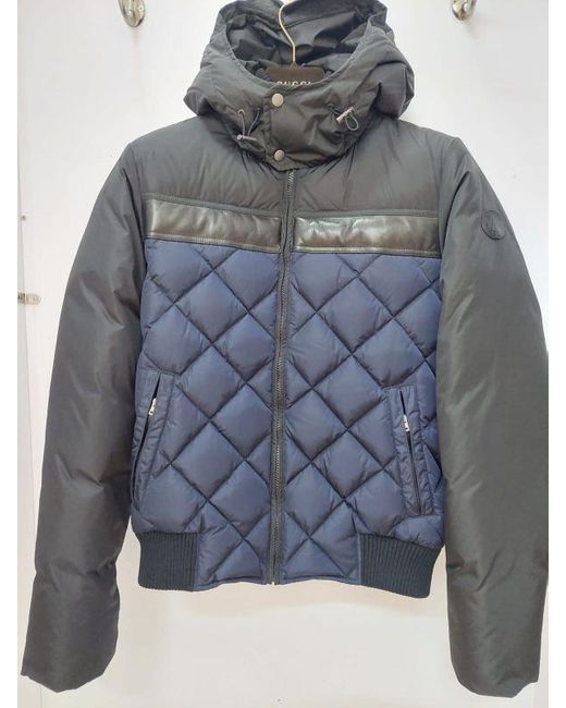 Gucci Blue Long-Sleeved Quilted Casual Jacket for men