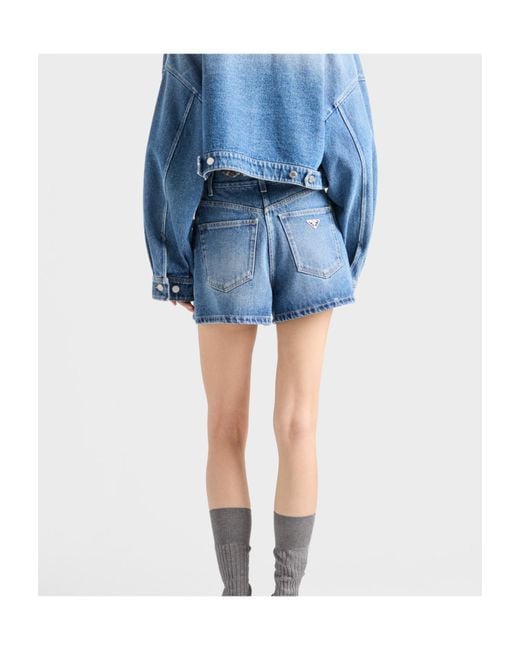 Prada Blue Denim Shorts