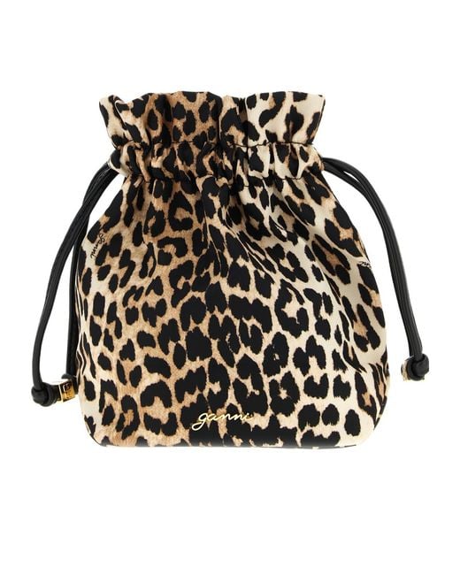 Ganni Black Printed Bou Bucket Pouch