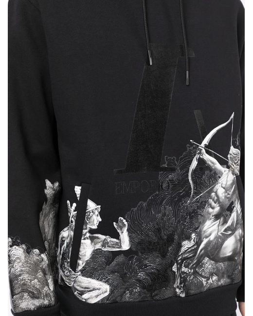 Emporio Armani Black Print Sweater for men