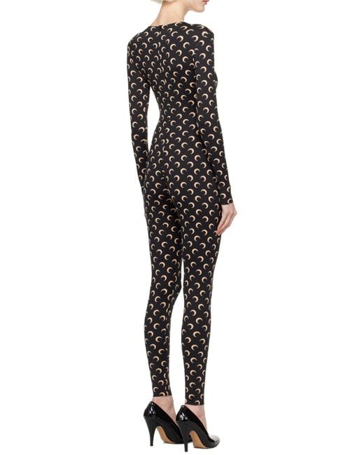 MARINE SERRE Black Logo Monogram Crewneck Jumpsuit