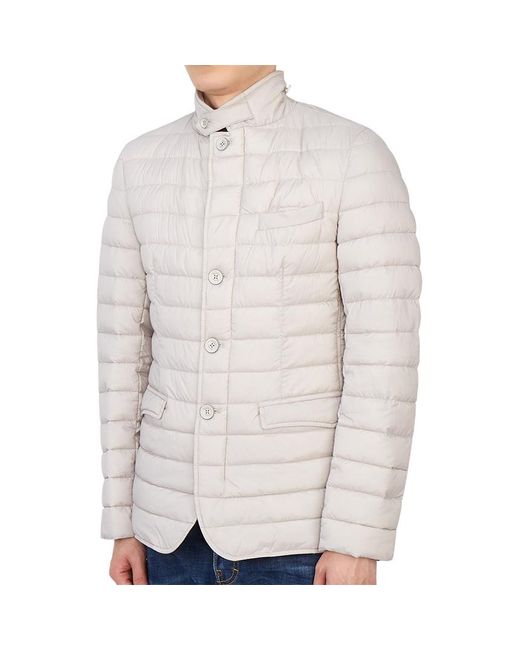 Herno White Padded Button-Up Jacket for men