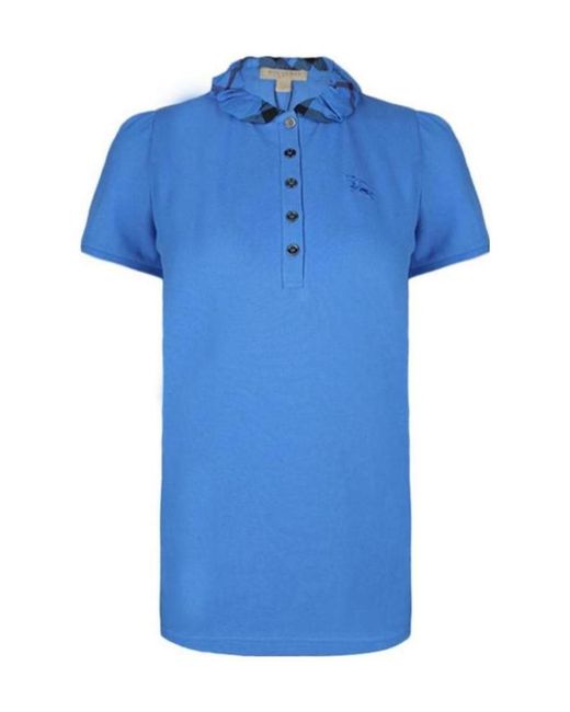 Burberry Blue Button Polo Shirt