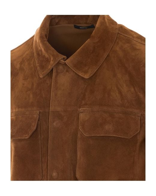 Tom Ford Brown Button-Front Ling Sleeved Jacket for men