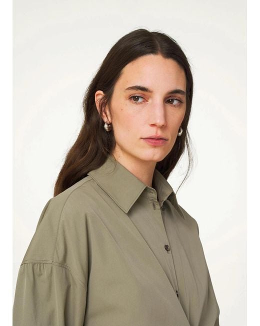 Lemaire Metallic Logo-Engraved Small Curved Drop Earrings
