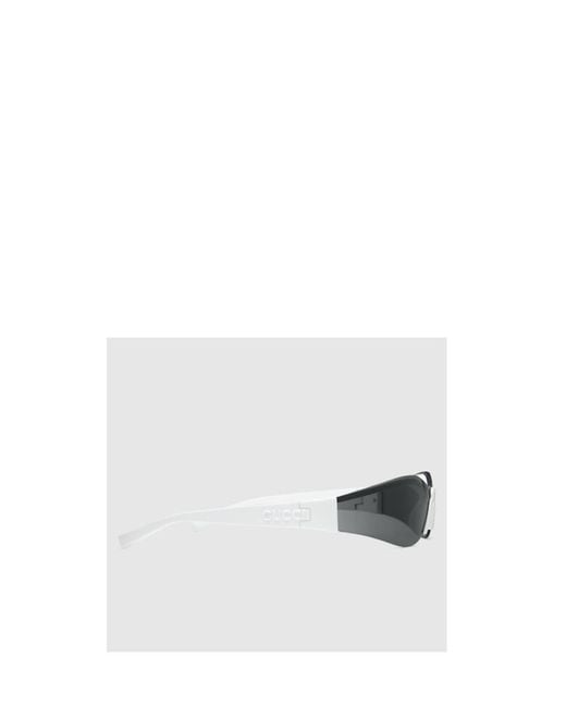 Gucci White Eyewear Oversized Frame Sunglasses for men
