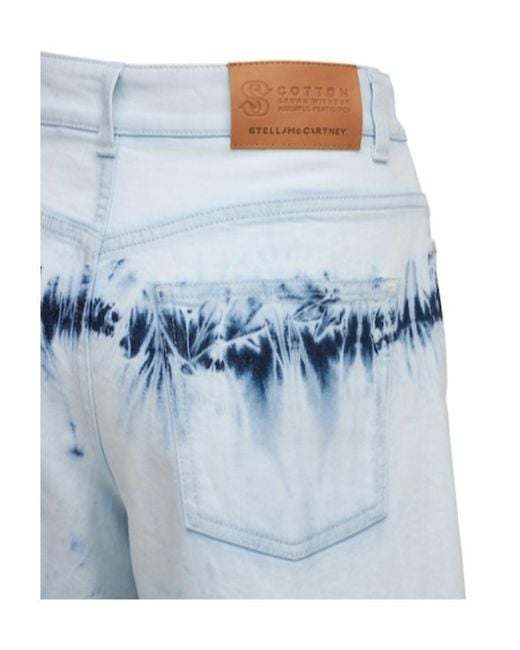 Stella McCartney Blue Tie-Dyed Denim Shorts