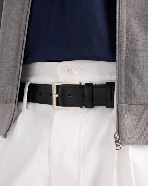 Prada Black Logo-Engraved Buckle Belt for men