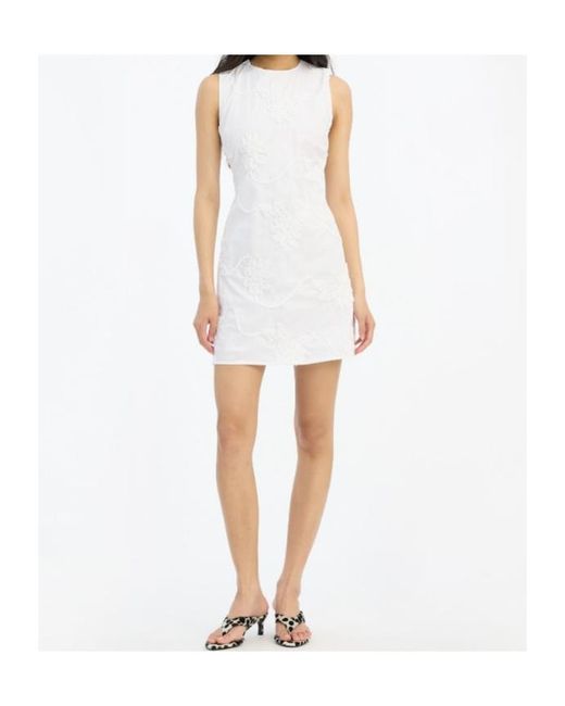 ROTATE BIRGER CHRISTENSEN White Floral Embroidered Mini Dress