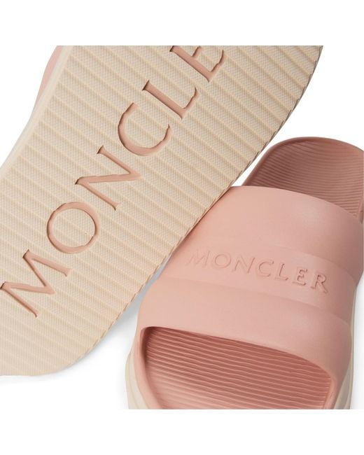 Moncler Pink Solid Color Pool Sliders