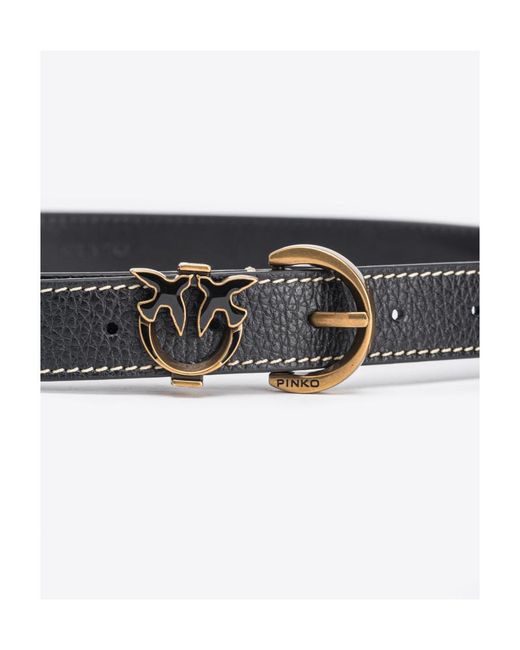 Pinko White Love Birds Plaque Buckled Belt