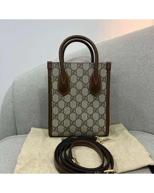 Gucci Brown Interlocking G Mini Tote Bag