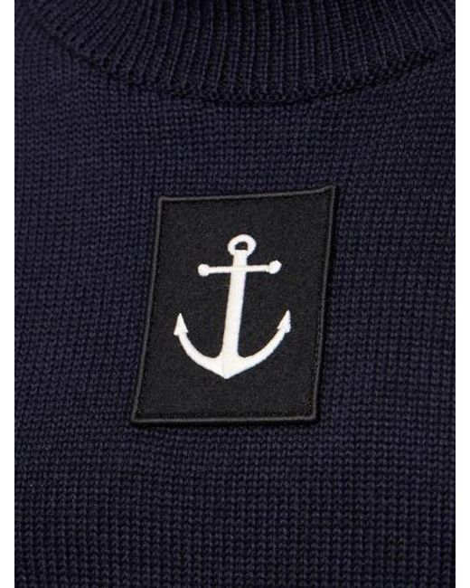 Jil Sander Blue Logo Turtleneck Sweater