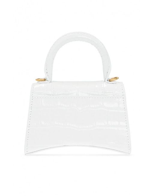Balenciaga White Hourglass Mini Bag
