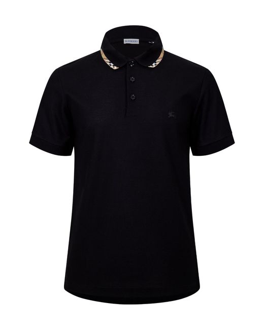 Burberry Black Short Sleeve Polo Shirt for men