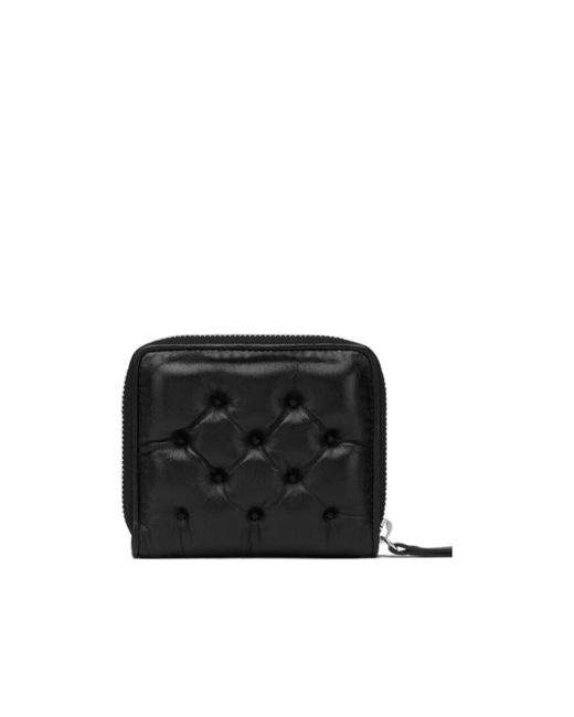 Maison Margiela Black Logo Patch Zipped Around Wallet for men