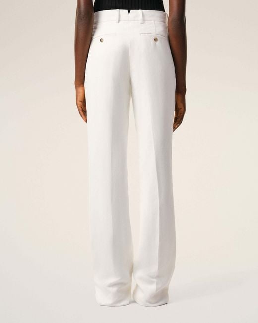 AMI White Concealed-Fastening Tailored Trousers