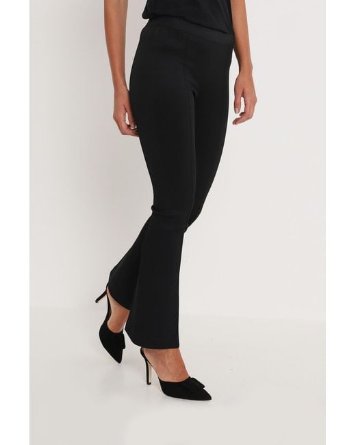 Helmut Lang Black Cropped Flared Ribbed Leggings