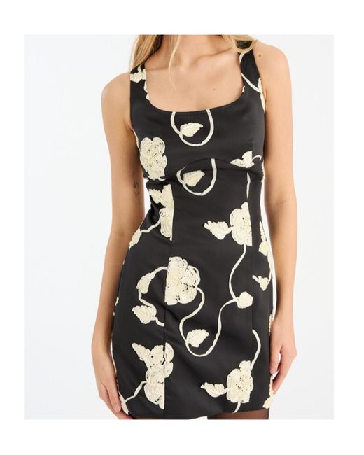 ROTATE BIRGER CHRISTENSEN Black Flower Mini Dress