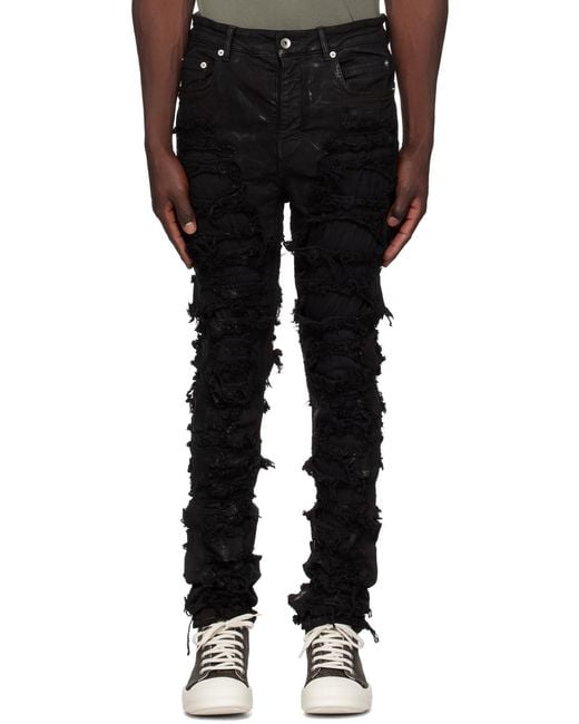 Rick Owens Black Luxor Detroit Low-Rise Skinny Jeans for men