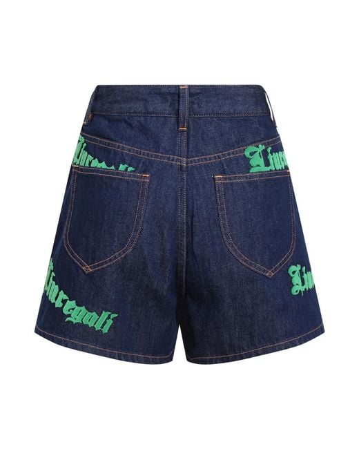 LIU REGALI Blue High Waist Denim Shorts