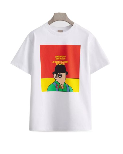 Dior White T-Shirt With Book Cover Print, Relaxed Fit for men