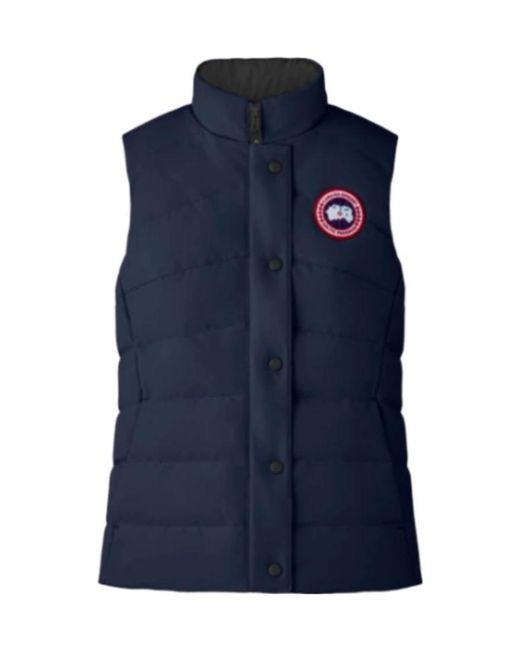 Canada Goose Blue Logo-Patch Padded Gilet