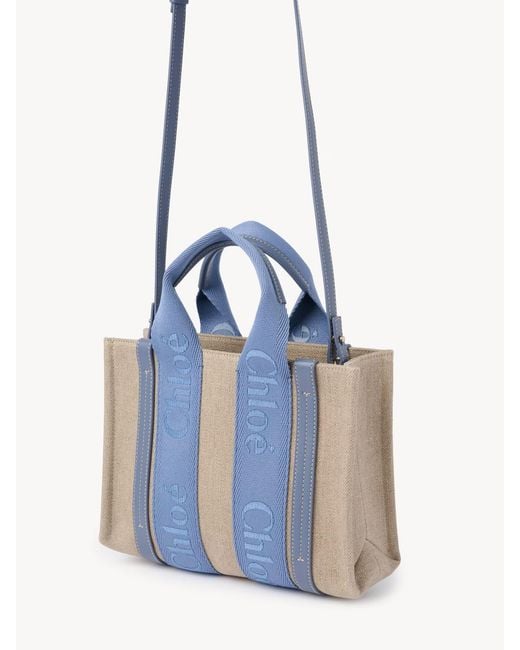 Chloé Blue Chloé Woody Small Tote Bag