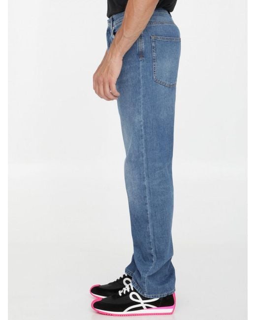 Loewe Blue Straight Leg Jeans for men