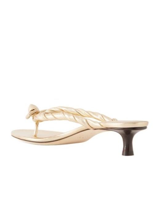 Jimmy Choo Natural Metallic-Leather Sandals
