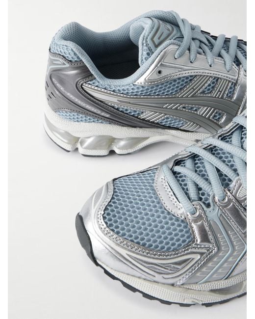 Asics Gray Rubber Trimmed Mesh Sneakers