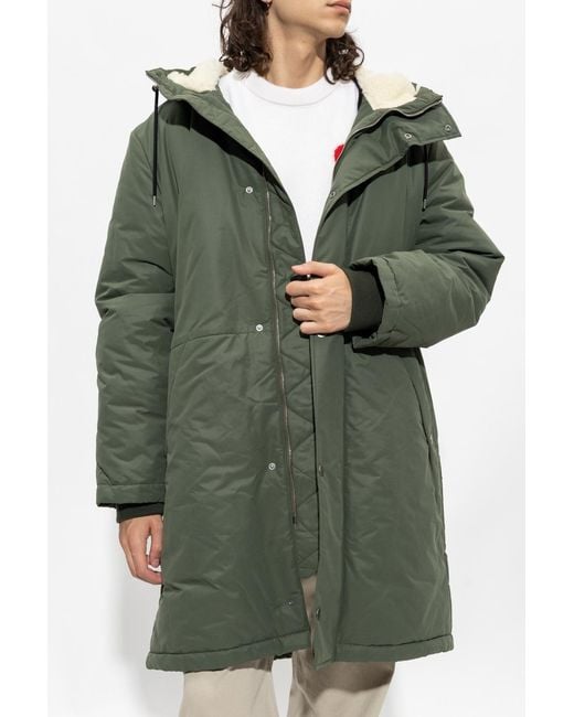 A.P.C. Green Wool-Blend Parka for men