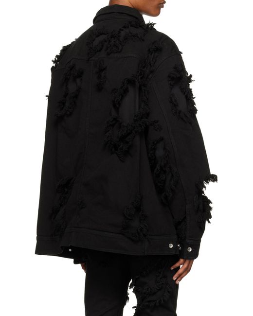Rick Owens Black Layered Detailed Jacket for men