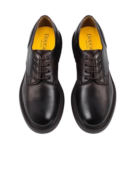 Doucal's Brown Round Toe Lace-Up Shoes for men